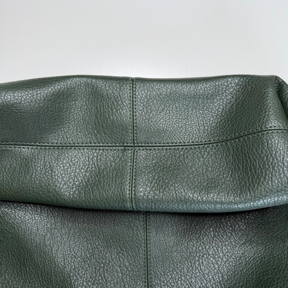 ANTHROPOLOGIE The Love Knot Sloucy Hobo Bag Forest Green Pebbled Knotted Strap - Picture 6 of 10